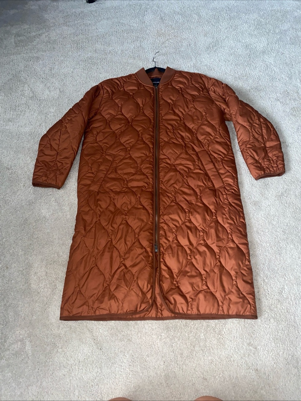 Everlane ReNew Long Liner Quilted Jacket Women’s Medium MIDI Rust Brown Tawny - Picture 16 of 16